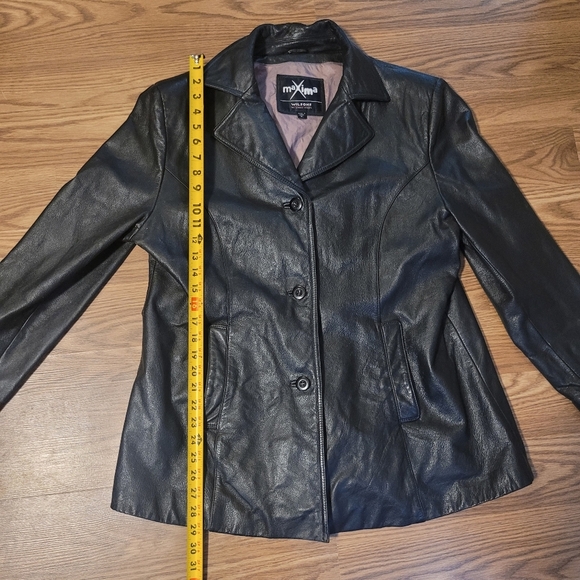 Vintage Maxima / Wilson's Black Leather Jacket - Picture 9 of 12